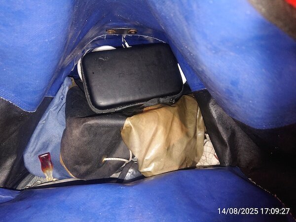 Blick in eine Fahrradtasche